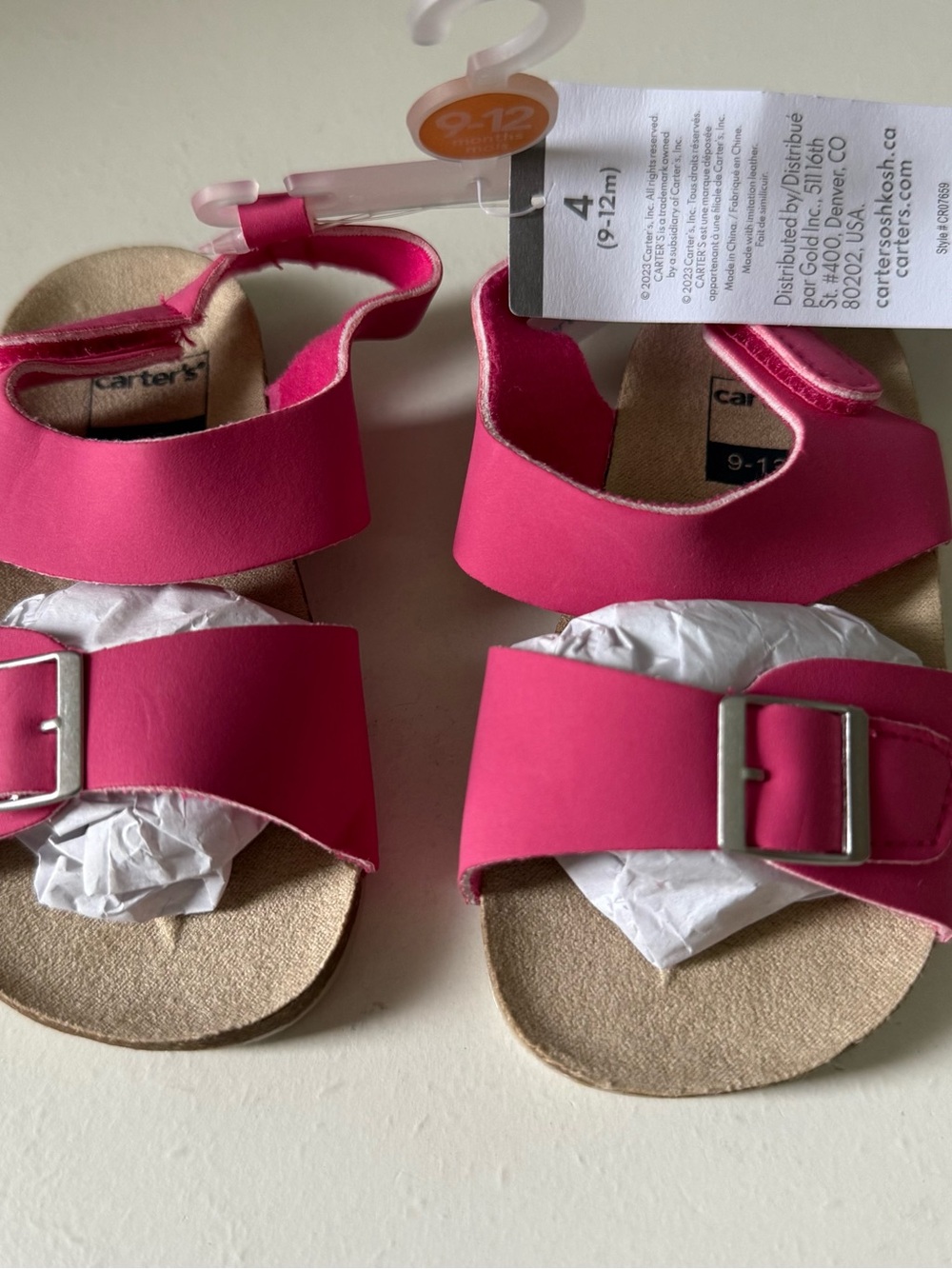 Carter's Hot Pink Adjustable Buckle Baby Girl Sandals